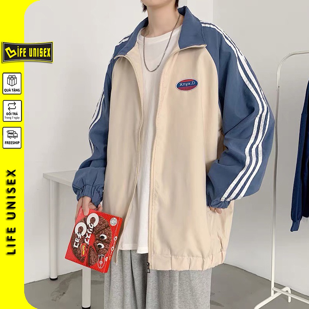 Áo Khoác Dù 2 Lớp Thêu chữ Xnyx.D Ulzzang Nam Nữ Unisex Form Rộng Bomber Jacket - Life Unisex