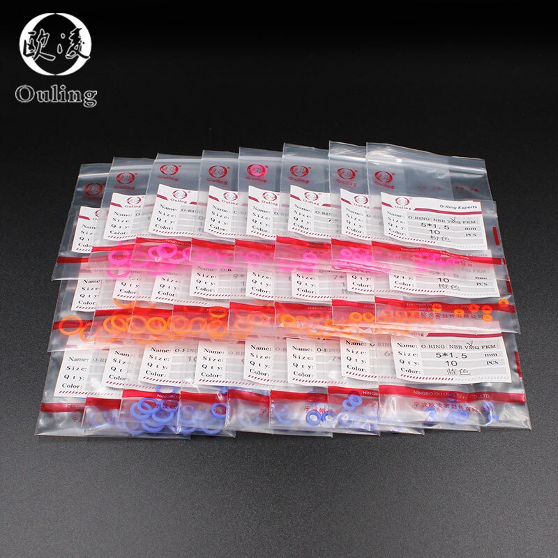 Bộ 10 Vòng Đệm Cao Su Silicon Tròn Dày 1.5mm OD 5 / 6 / 7 / 8 / 9 / 10 / 11 / 12 * 1.5mm