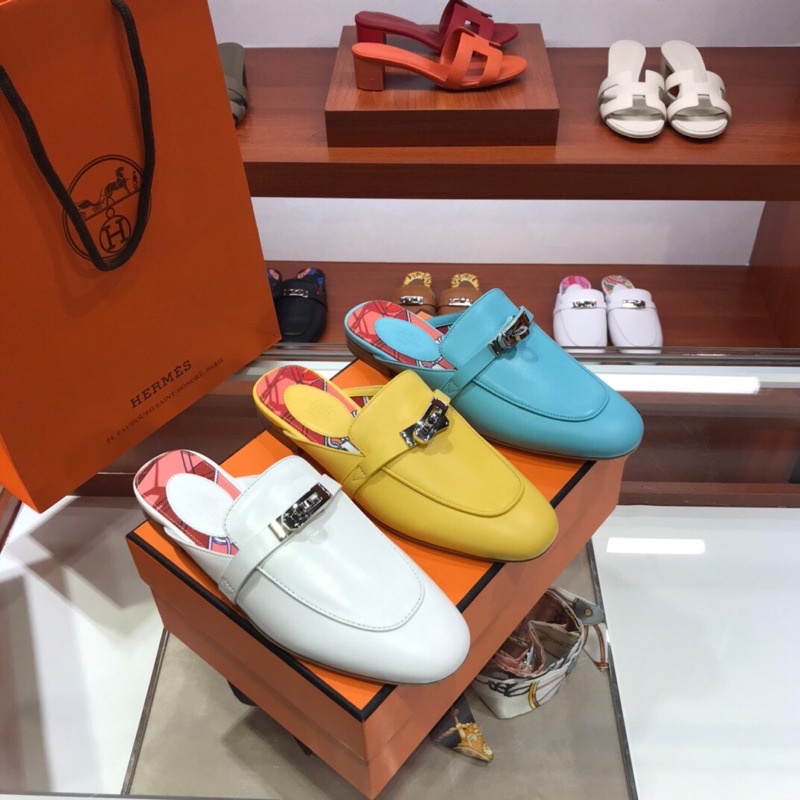 Giày sục nữ thương hiệu Hermes HM da thật cao cấp mẫu mới