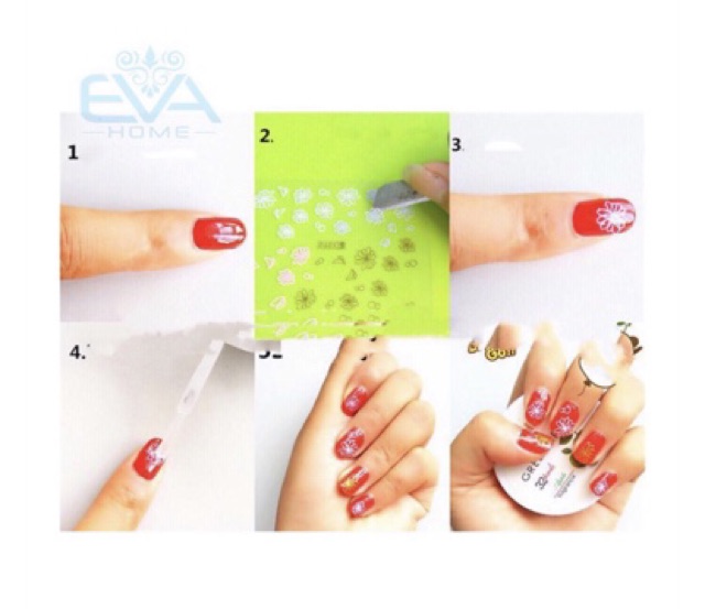 Miếng Dán Móng Tay 3D Nail Sticker Tráng Trí Hoạ Tiết Bông Hoa CA471