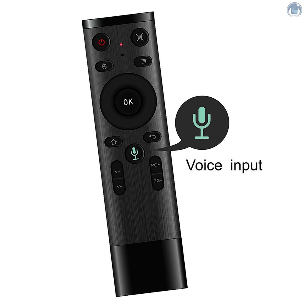 Điều Khiển Từ Xa Không Dây 2.4g Tích Hợp Đầu Nhận Tín Hiệu Giọng Nói Cho Tv Android Tv Box Htpc Pc Đen