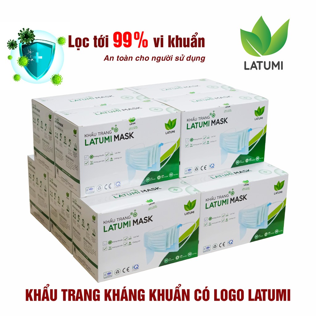 [COMBO 10 HỘP] Khẩu Trang Y Tế 4 Lớp Kháng Khuẩn Tác Dụng Ngăn Giọt Bắn, Chống Bụi, Kháng Virus