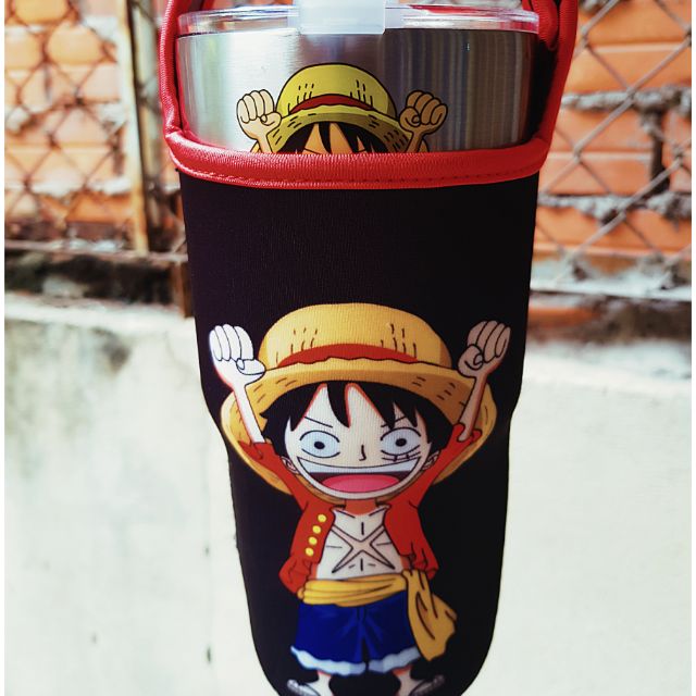 || VERY HOT|| LY GIỮ NHIỆT ONE PIECE 900ML TRÙNG TÚI + 2 ỐNG HÚT + CỌ RỬA