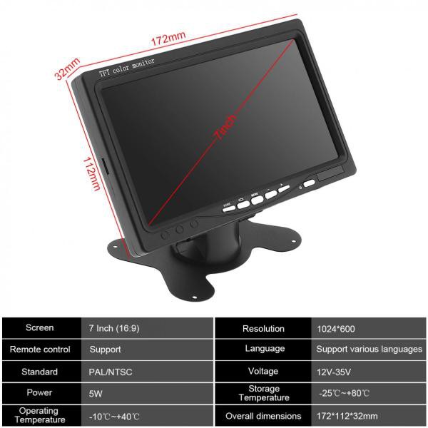 Màn hình 7 inch TFT LCD HD Video AV siêu mỏng cho xe hơi