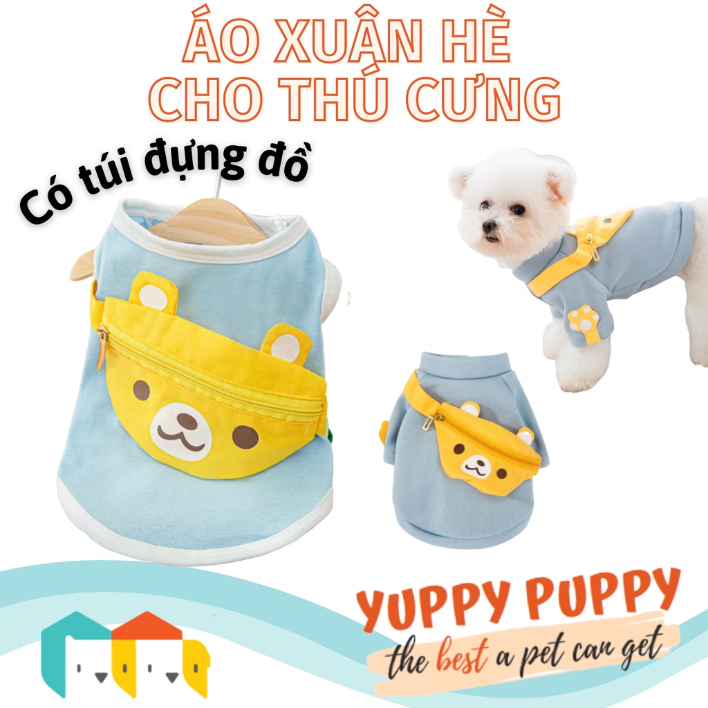 Hipidog áo ba lỗ khoác túi chéo lưng cho thú cưng/ chó-mèo