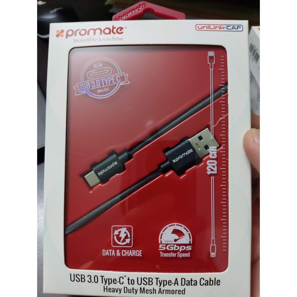 Cáp sạc Promate Siêu Bền Dài 1.2m (giao màu ngẫu nhiên)
