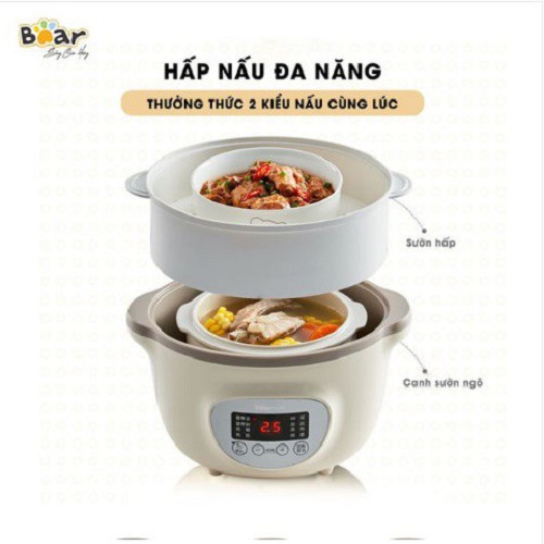 [Chính Hãng] Nồi Nấu Chậm 1.6L - Có Lồng Hấp - Quốc Tế Cao Cấp Tiện Lợi