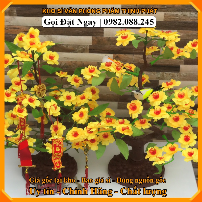 CÂY MAI ĐÀO GIẢ ĐỂ BÀN CỰC XINH - CAO 40 CM