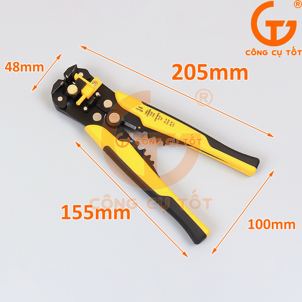 Kìm tuốt dây và bấm cos 6mm² Thép Cr12MoV