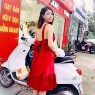 Đầm nữ đuôi cá phi lụa thắt nơ