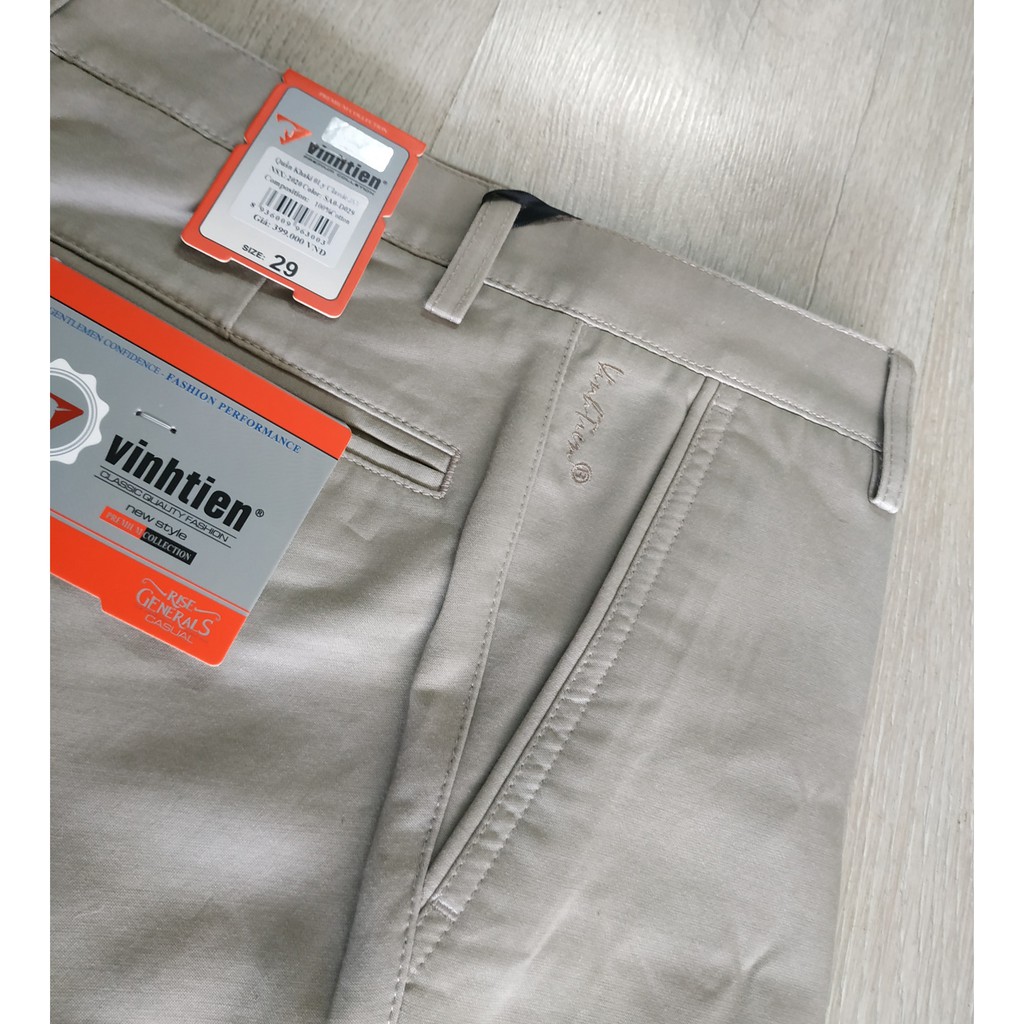 Quần Kaki Trơn 0Ly 100% Cotton Trung Niên Vĩnh Tiến D029