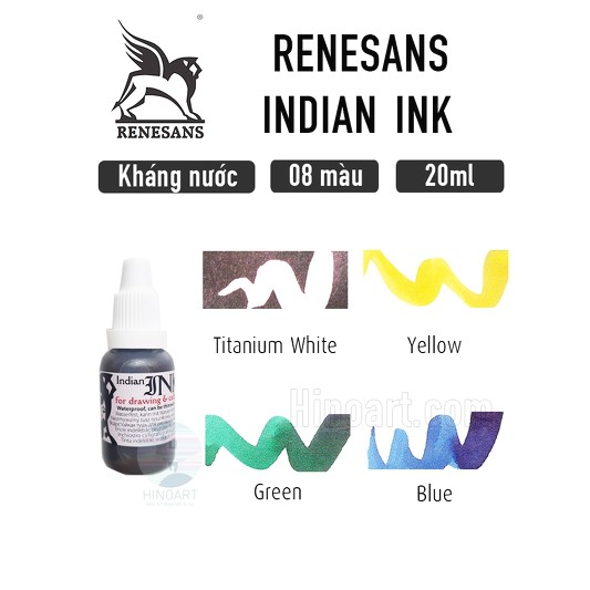 Mực Renesans Indian Inks - 20 ml - lọ nhựa