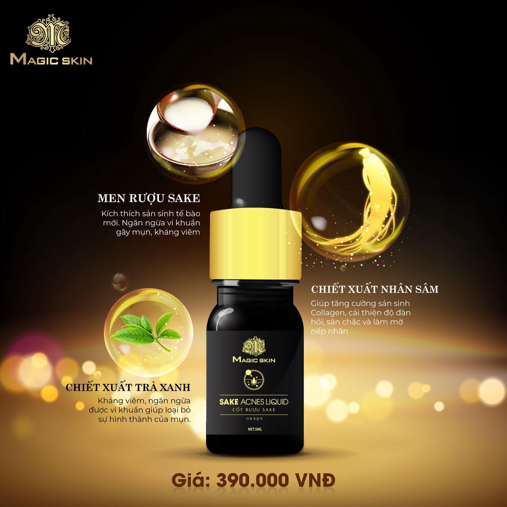 COMBO NGỪA MỤN SÁNG DA cho làn da sạch mụn hết thâm sạm Magic Skin Tinh Chất Ngừa Mụn Kem Ngừa Thâm Bột Hút Mụn