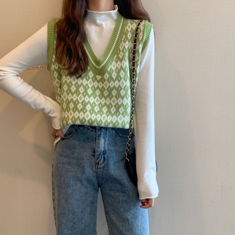 ÁO GILE CỔ V DỆT KIM HÀNG SẴN