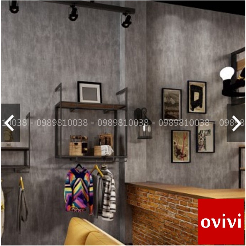 Giấy dán tường Bê Tông Xi Măng loại siêu dày không sẵn keo dán phòng ngủ quán cắt tóc, làm phông nền đẹp