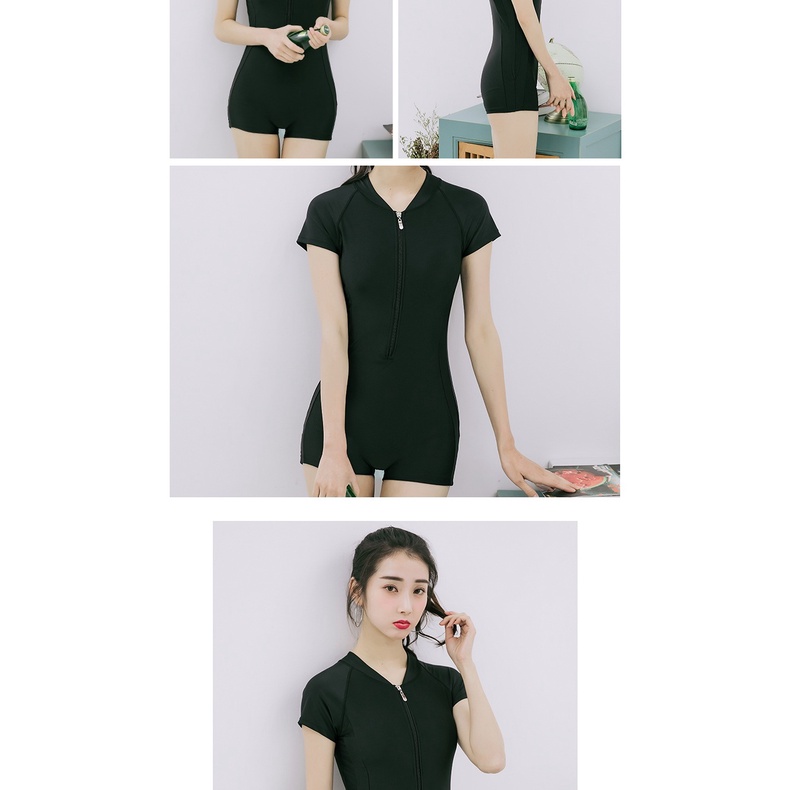 Đồ bơi nữ kín đáo liền thân cao cấp - Đồ tập Yoga cộc tay quần lửng BBW8802