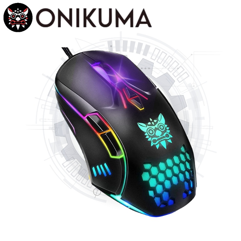 Onikuma CW902 Gaming Mouse Wired USB Optical Computer Mice with RGB Backlit