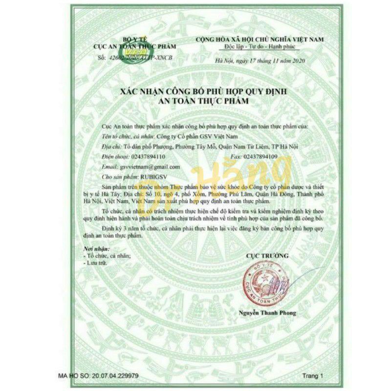 VIÊN UỐNG ĐẸP DA RUBI GSV 60VIÊN | BigBuy360 - bigbuy360.vn