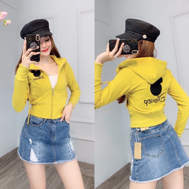 Áo khoác thun da cá phom lửng thêu gấu | BigBuy360 - bigbuy360.vn