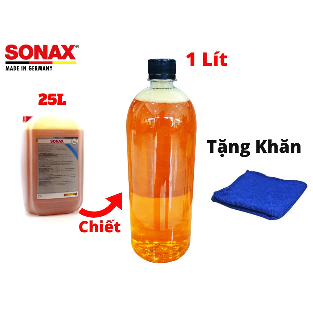 Nước Rửa Xe Sonax Đậm Đặc Sonax Gloss Shampoo 1000ml 314300 Chiết Từ Bình 25l Tặng Khăn