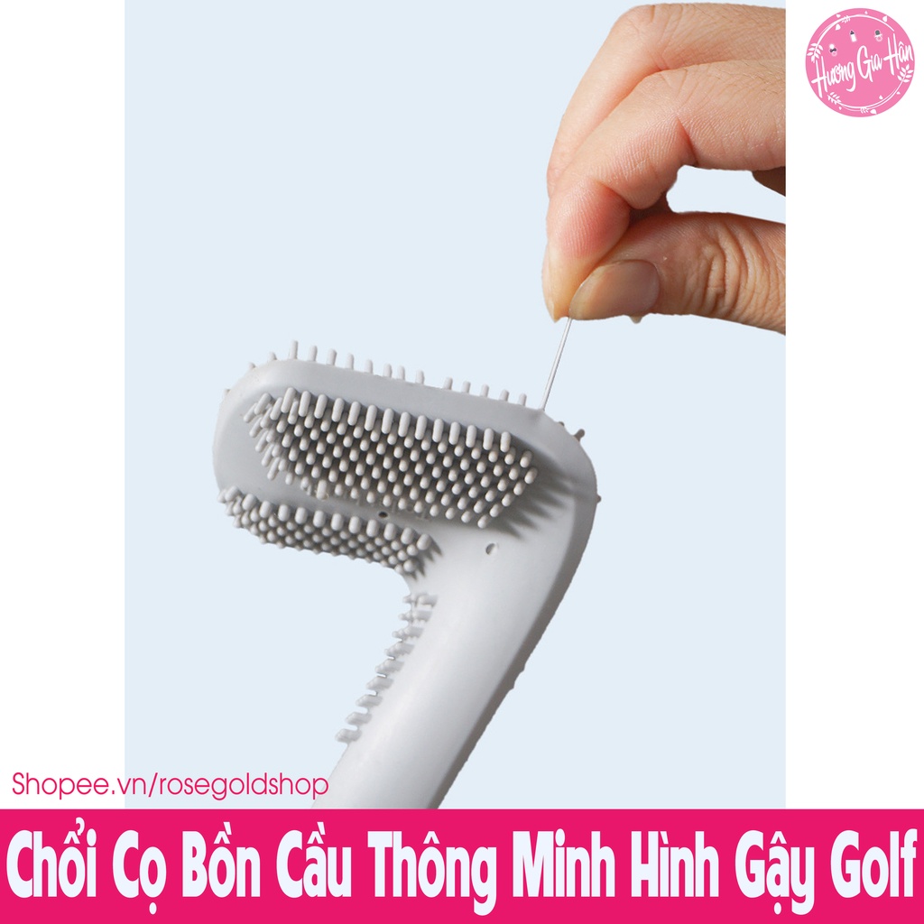 Cọ Bồn Cầu Silicon Thông Minh Hình Gậy Golf [Tặng Kèm Móc], Cọ Toilet Nhà Vệ Sinh Cao Cấp - Parroti Silicon