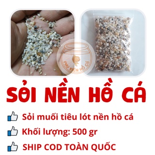Sỏi nền hồ cá 500g, sỏi muối tiêu trang trí hồ cá