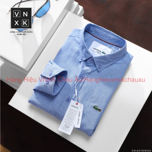 Áo Sơ Mi Nam Tay Dài Không Túi LACOSTE PHỐI VIỀN SlimFit Vải OXFORD Cao Cấp 4 màu Full Tem Tag Code Cực Xịn