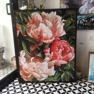 Tranh in Canvas 80x100cm - Hoa mẫu đơn - kích thước lớn