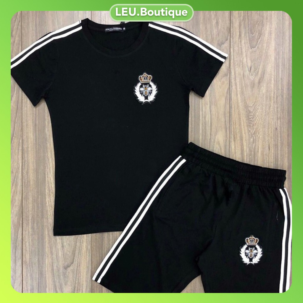[ XẢ HÀNG ] Bộ quần áo nam hàng đẹp, vải mặc thoáng mát, in logo Vương Miện 2 màu Đen - Trắng | BigBuy360 - bigbuy360.vn