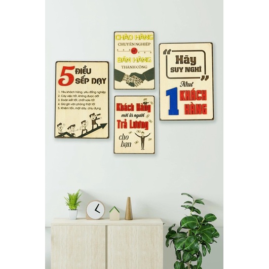 Bảng gỗ khẩu hiệu decor trang trí văn phòng, công ty, phòng làm việc tạo động lực và làm quà tặng