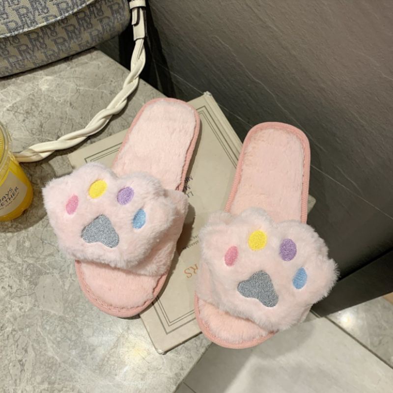 Dép lông hình bàn chân mèo đáng yêu. hàng loại 1.