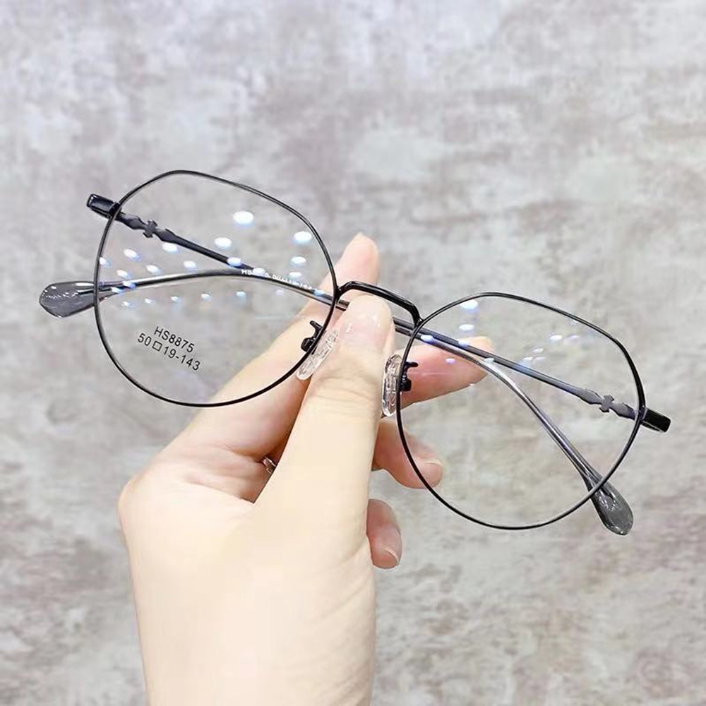 Mắt kính gọng tròn bằng kim loại chống tia bức xạ phong cách Hàn Quốc thời trang cho nam nữ