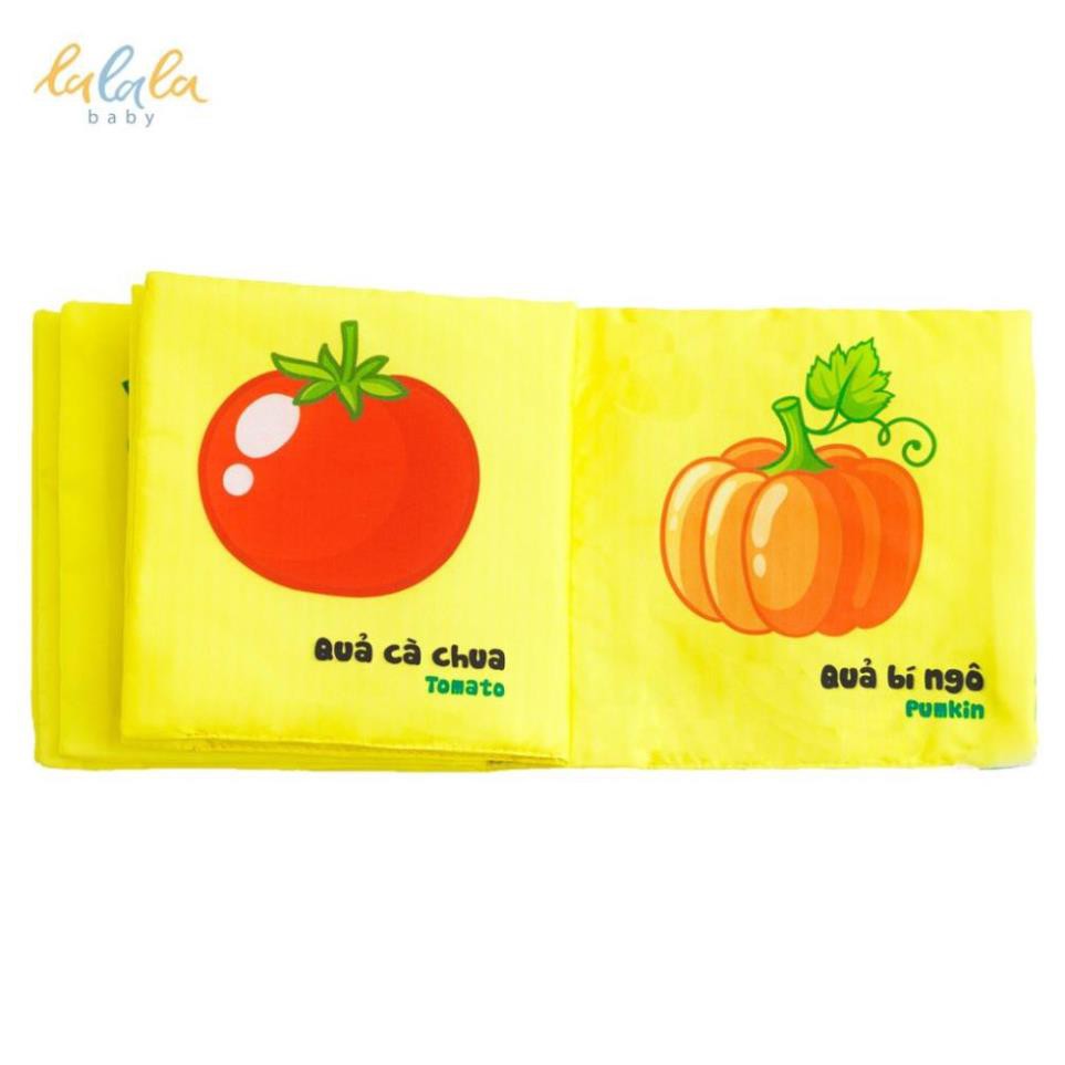 Sách vải Lalala baby, kích thích đa giác quan chủ đề Rau củ, kích thước 15x15cm 12 trang