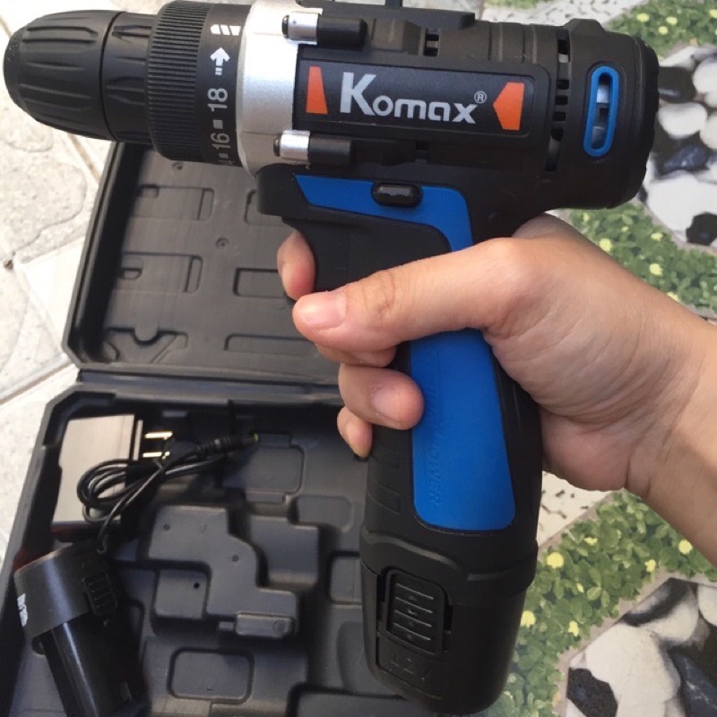 MÁY KHOAN PIN 🌺 FREESHIP 🌺 MÁY KHOAN PIN KOMAX CHÍNH HÃNG 12V khoan gỗ kim loại vặn vít