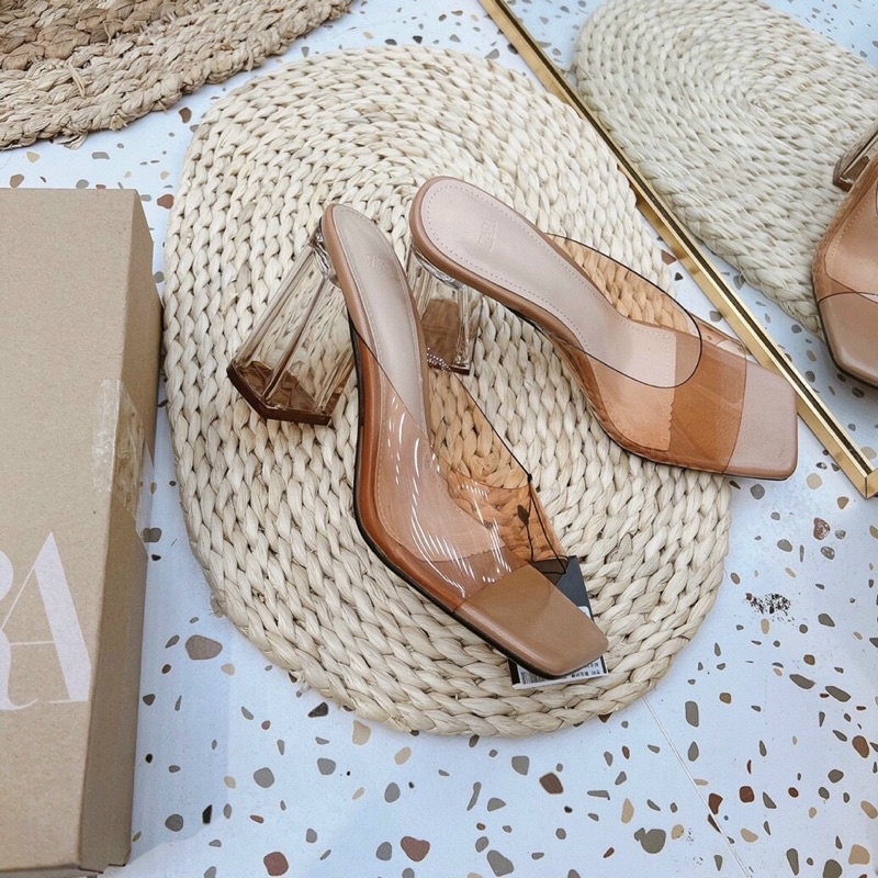 Guốc mika zara gót vuông 9cm