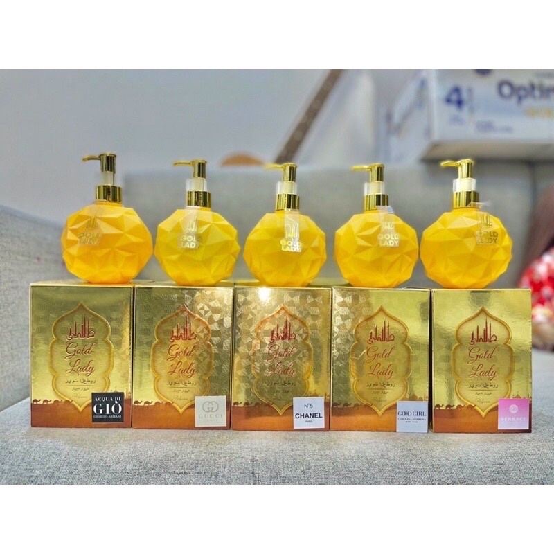 Sữa tắm hương nước hoa DuBai Gold Lady Luxury 300ml - Trắng sáng và mịn da lưu hương quyến rũ siêu phẩm 2021