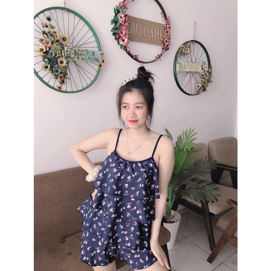 Bộ đồ ngủ dây hoa tầng dễ thương