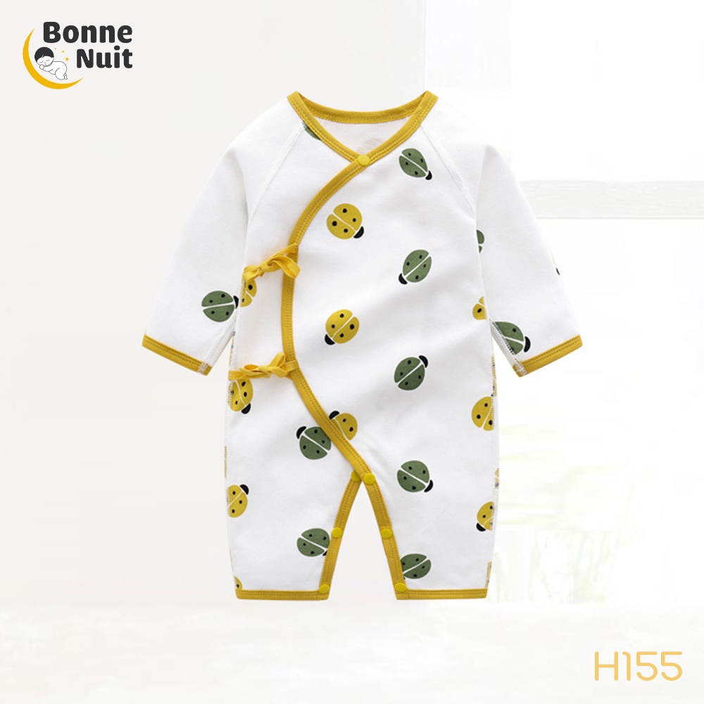 Bodysuit dài tay cài chéo ⚡️Bộ dài tay sơ sinh không đường may ⚡️ Cotton siêu xinh cho bé yêu