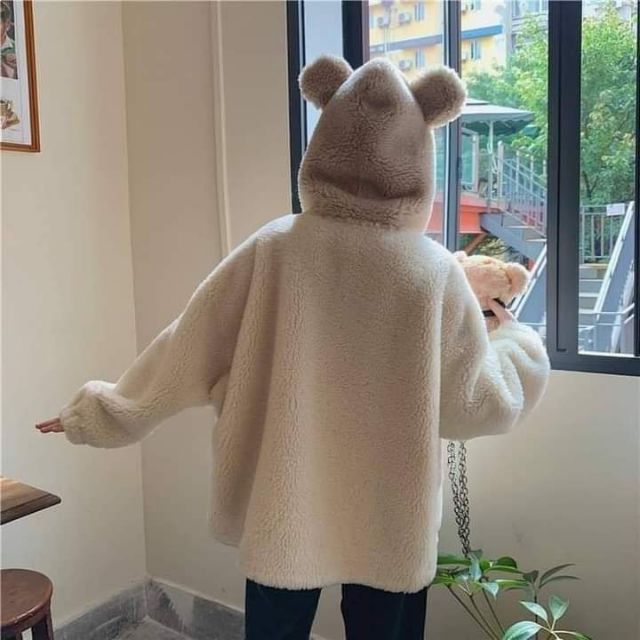 Áo khoác lông cừu nữ form rộng, HÀNG 2 LỚP_áo khoác lông đủ size S,M,L bao hàng loại 1,