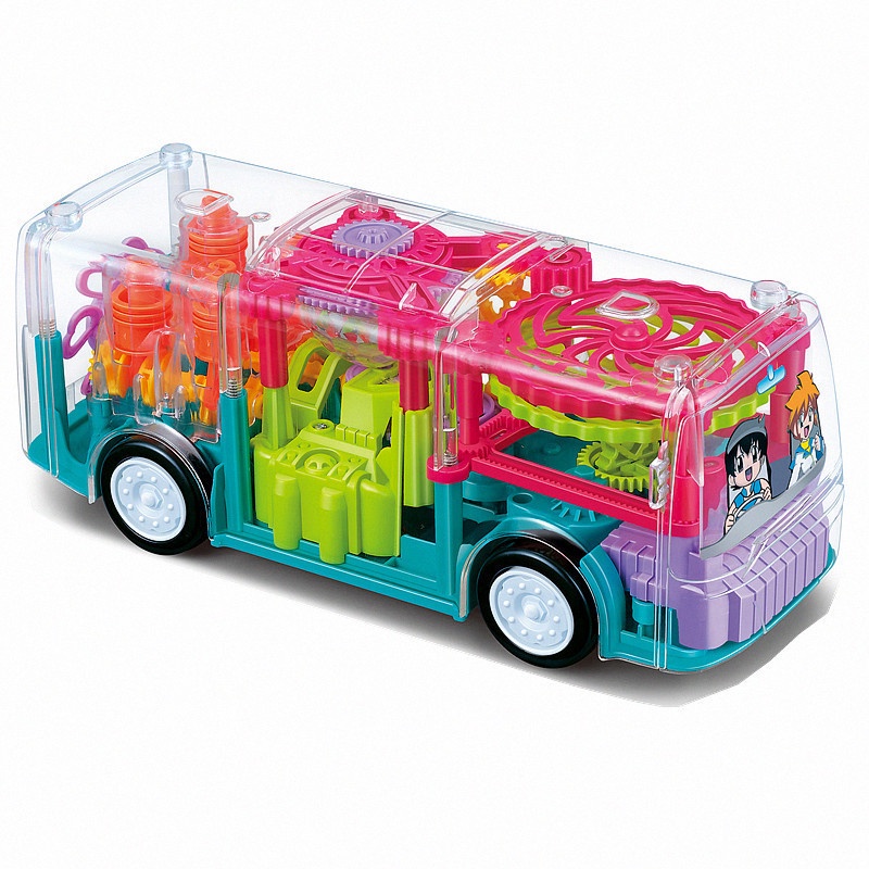 Xe buýt đồ chơi mô hình cho bé phát sáng phát nhạc vui nhộn, xe bus mô hình giúp bé phát triển tư duy