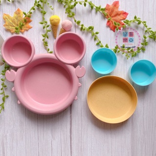 Khay sợi tre ăn dặm hình cua