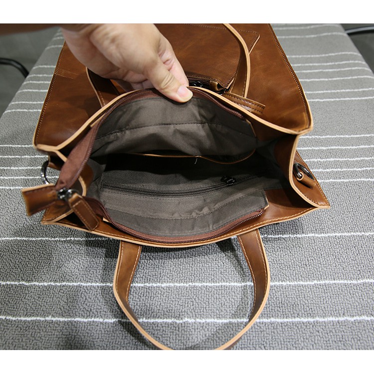 Túi đựng laptop bằng da 2 trong 1 thời trang cá tính cho nam | BigBuy360 - bigbuy360.vn