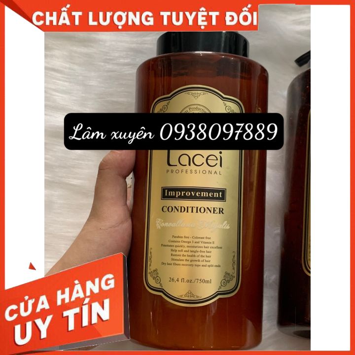 Dầu xả LACEI IMPROVEMENT 750ml [FREE SHIP] cung cấp dưỡng chất tái tạo biểu bì, phục hồi, giúp tóc suôn mềm óng mươtkj