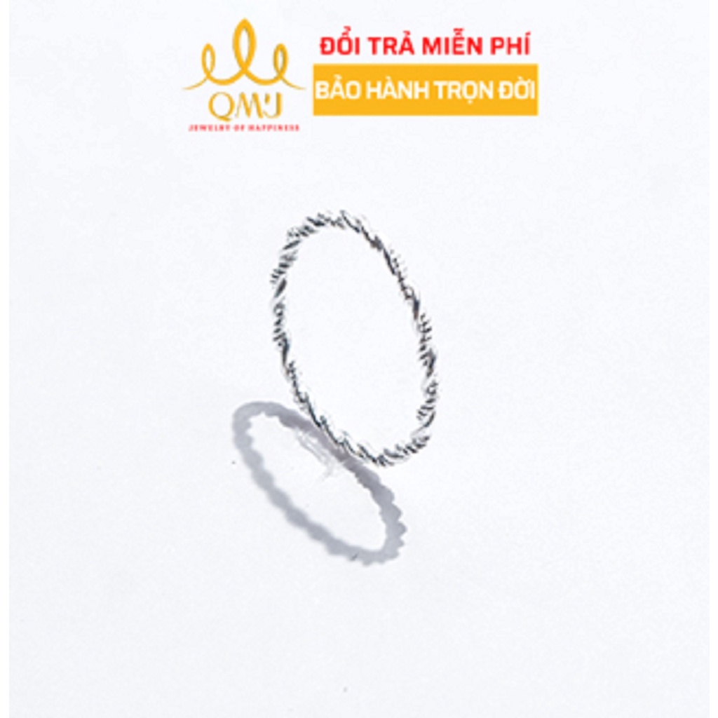 Nhẫn bạc nữ trơn Xoắn tròn cá tính cao cấp QMJ  -  Q728