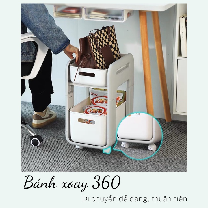 Kệ trượt đa năng Hokori Việt Nhật (5588) - Kệ đựng đồ đa năng ngăn kéo có bánh xe tiện lợi Br 01654