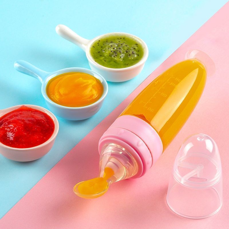 Bộ Muỗng Ăn Dặm Bằng Silicone An Toàn Dành Cho Trẻ Sơ Sinh bình sữa cho bé sơ sinh
