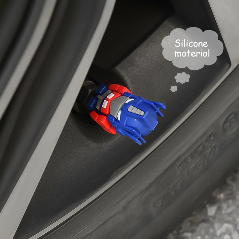 Nắp Van Bánh Xe Hơi Bằng Cao Su ABS Chống Bụi In Họa Tiết Hoạt Hình Dễ Thương