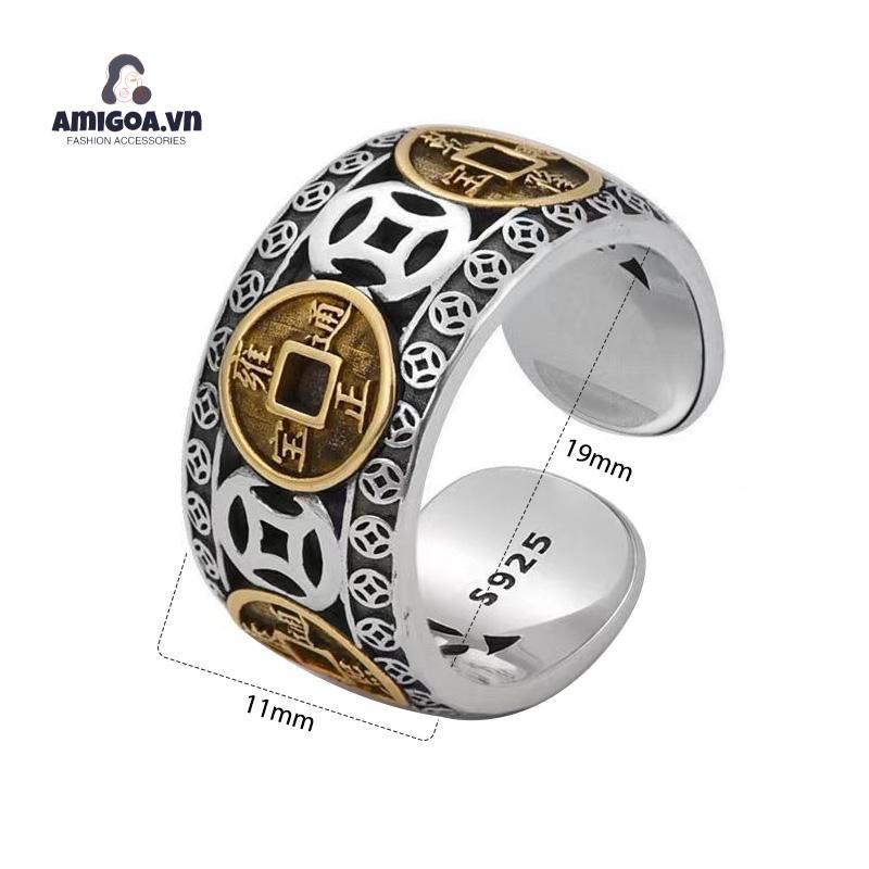 ✨✨Nhẫn Hợp Kim Đồng Xu Hoàng Đế Phong Cách Retro Thời Trang Cá Tính Dành Cho Nam Và Nữ