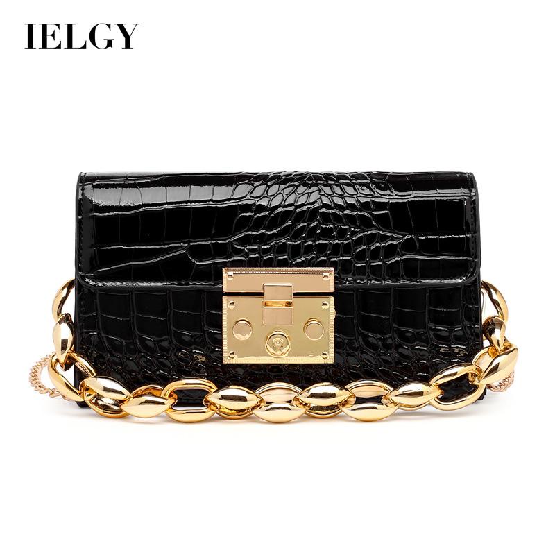 IELGY Túi Đeo Vai Hình Vuông Cỡ Nhỏ Phối Dây Xích Thời Trang Cho Nữ