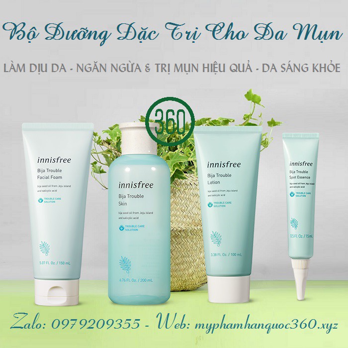 Bộ Sản Phẩm Dành Cho Da Mụn – Innisfree Jeju Bija Trouble Set | BigBuy360 - bigbuy360.vn